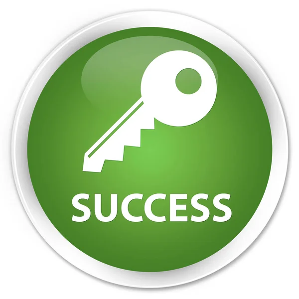 Успіх (ключова піктограма) преміум м'яка зелена кругла кнопка — стокове фото