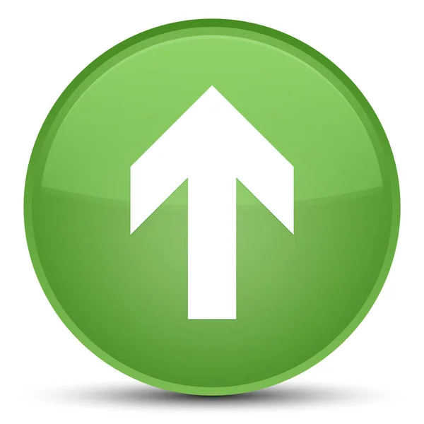 Pijl pictogram speciale zachte groene ronde knop uploaden — Stockfoto