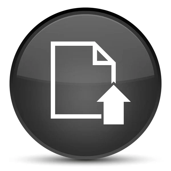 Carregar documento ícone especial botão redondo preto — Fotografia de Stock