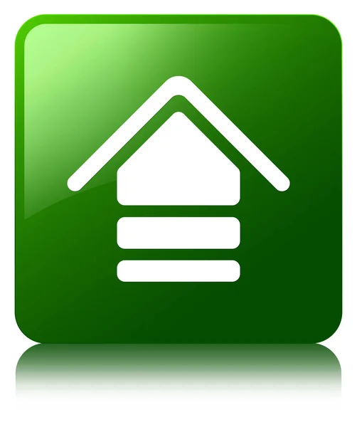 Ladda upp ikonen gröna fyrkantiga knappen — Stockfoto
