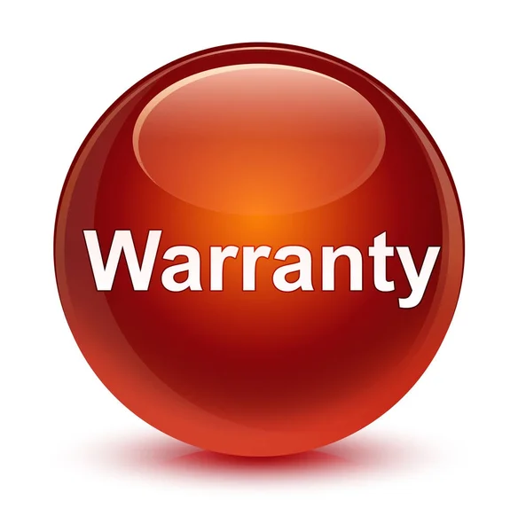 Warranty glassy brown round button — Stock Photo, Image