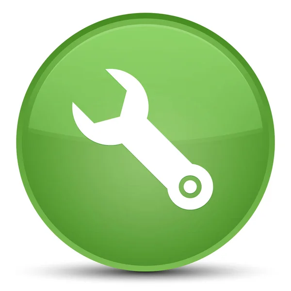 Skiftnyckel ikonen särskilda mjuka gröna runda knappen — Stockfoto