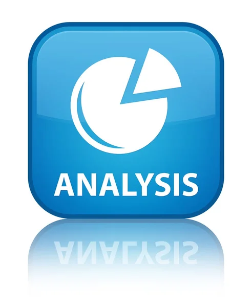 分析 (グラフ アイコン) 特別なシアン青い正方形ボタン — ストック写真