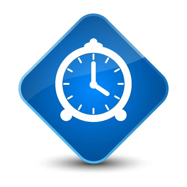 Alarm clock icon elegant blue diamond button — Stock Photo, Image