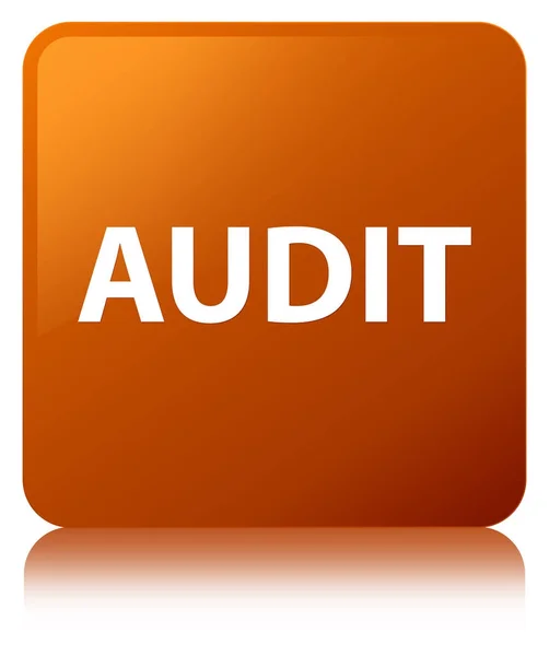 Audit brown square button — Stock Photo, Image