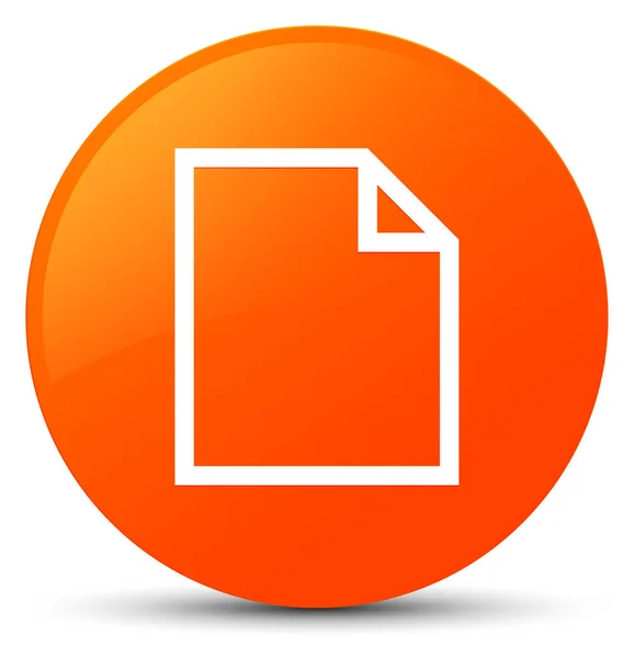 Blank page icon orange round button — Stock Photo, Image