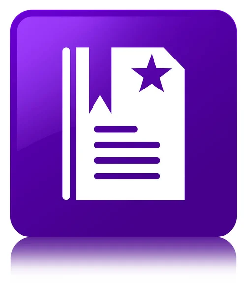 Icono de marcador púrpura botón cuadrado —  Fotos de Stock