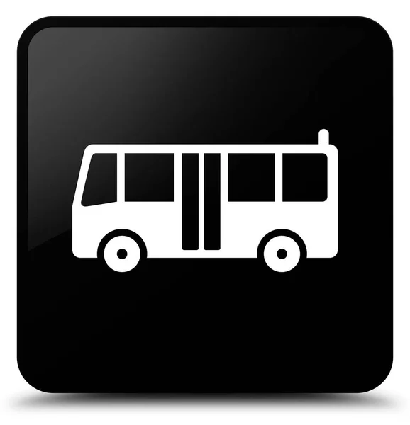 Icona bus pulsante quadrato nero — Foto Stock