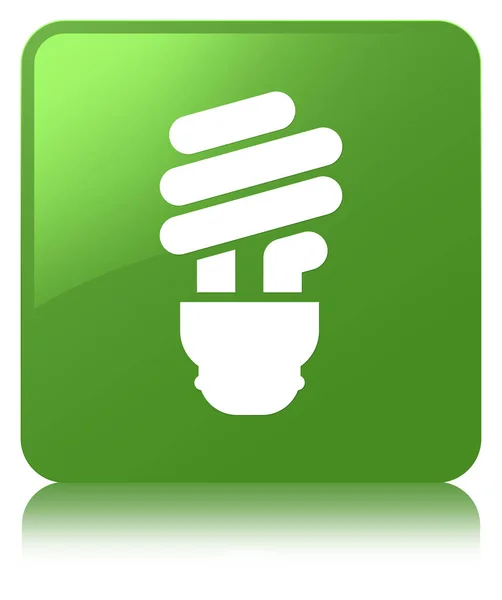 Icono de bombilla suave botón cuadrado verde —  Fotos de Stock