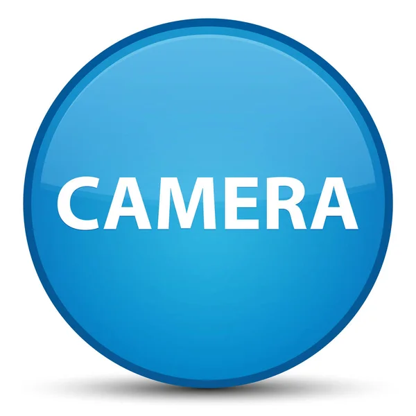 Kamery specjalne cyan niebieski okrągły przycisk — Zdjęcie stockowe