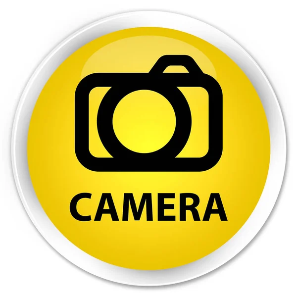 Aparat fotograficzny premium żółty okrągły przycisk — Zdjęcie stockowe