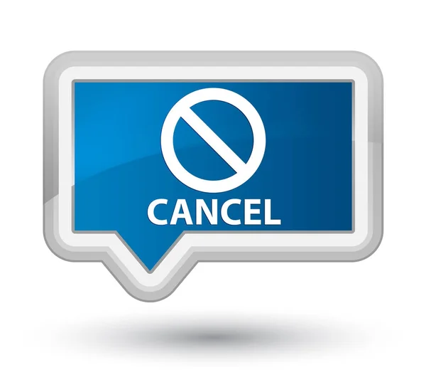 Cancel (prohibition sign icon) prime blue banner button