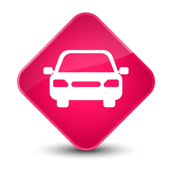 Ícone do carro elegante botão de diamante rosa — Fotografia de Stock