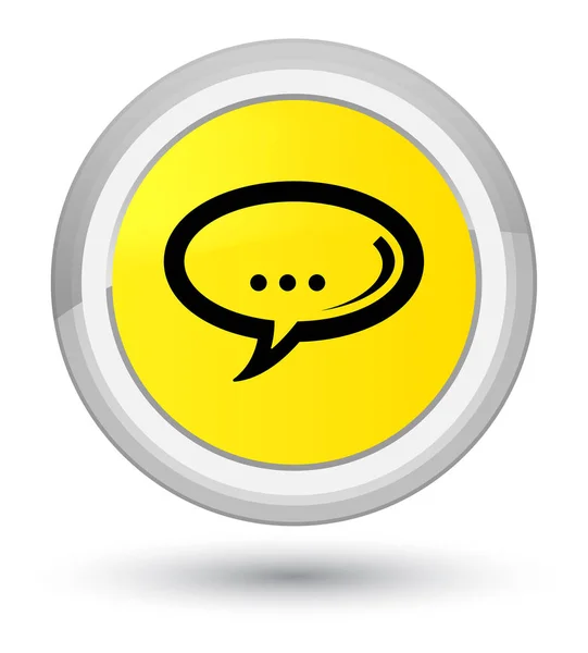 Chat icon prime yellow round button — Stock Photo, Image