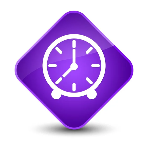 Clock icon elegant purple diamond button — Stock Photo, Image