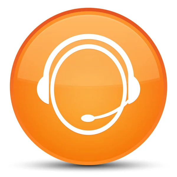 Servicio de atención al cliente icono especial naranja botón redondo — Foto de Stock