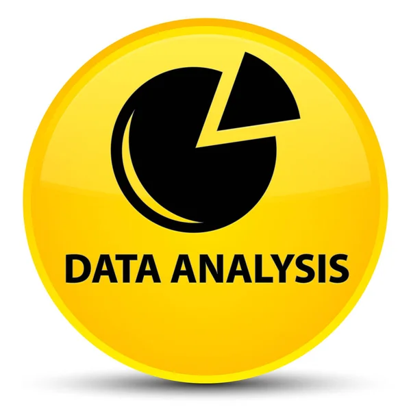 Аналіз даних (піктограма графа) спеціальна жовта кругла кнопка — стокове фото