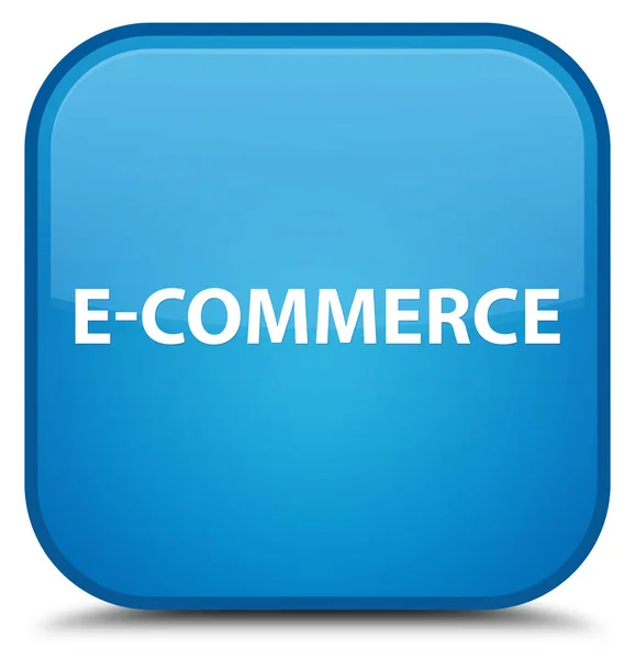 E-commerce botão quadrado azul ciano especial — Fotografia de Stock