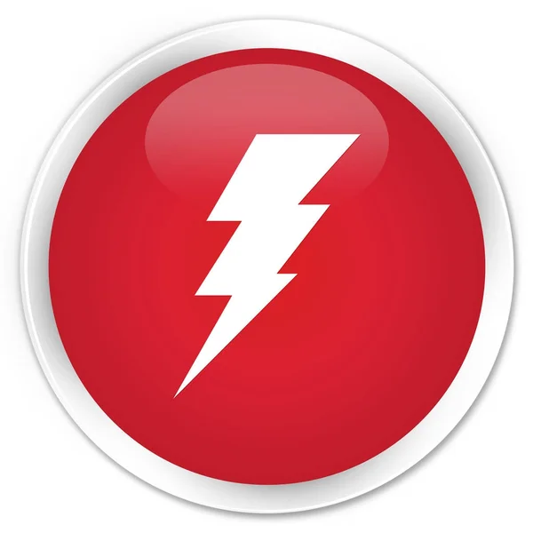 Icono de electricidad botón redondo rojo premium — Foto de Stock