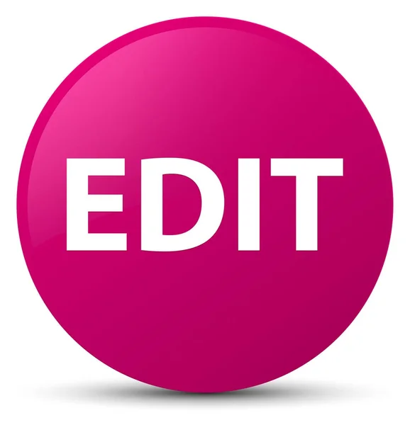 Editar botón redondo rosa — Foto de Stock