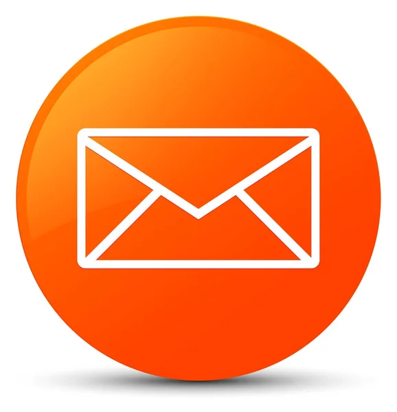 Pomarańczowy, okrągły przycisk ikona wiadomości e-mail — Zdjęcie stockowe