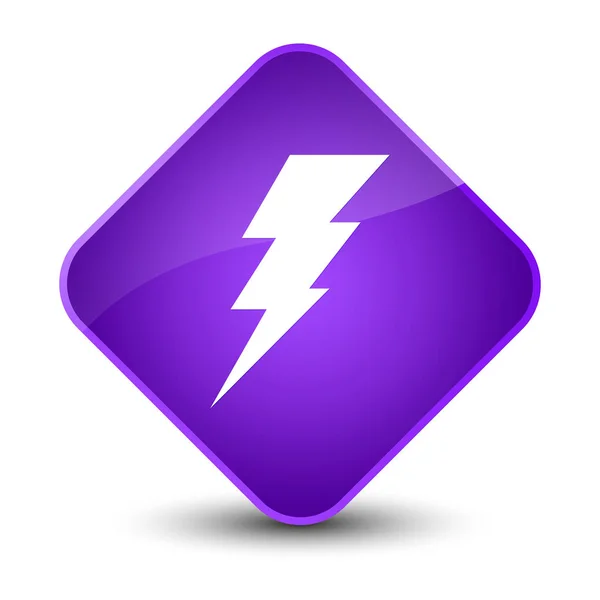 Electricity icon elegant purple diamond button — Stock Photo, Image