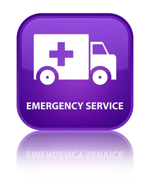 紧急服务专用紫色方形按钮 — 图库照片