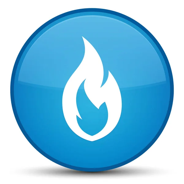 Ogień Płomień ikonę specjalne cyan niebieski okrągły przycisk — Zdjęcie stockowe
