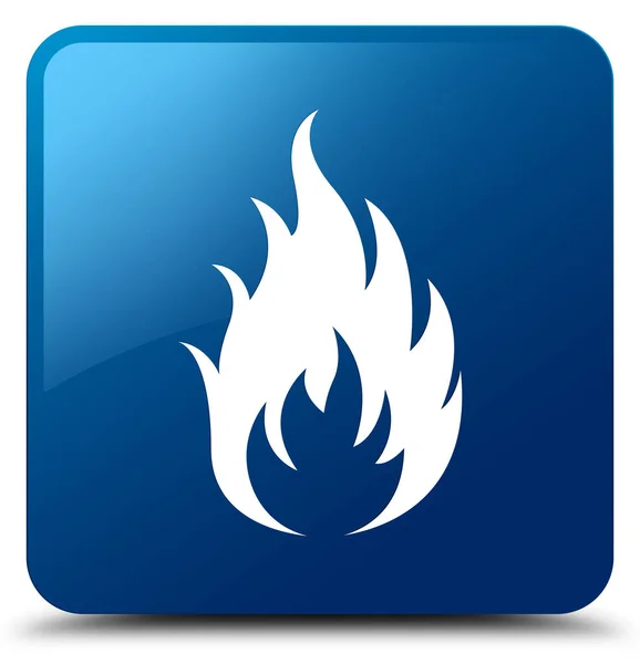 Przycisk □ ikonę niebieski ogień — Zdjęcie stockowe