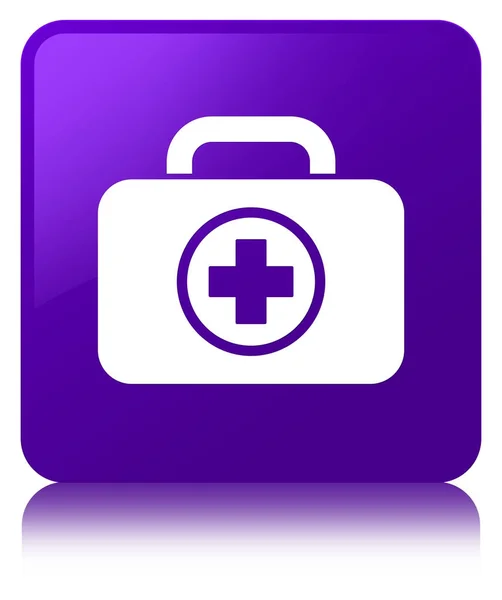 Kit di pronto soccorso icona viola quadrato pulsante — Foto Stock