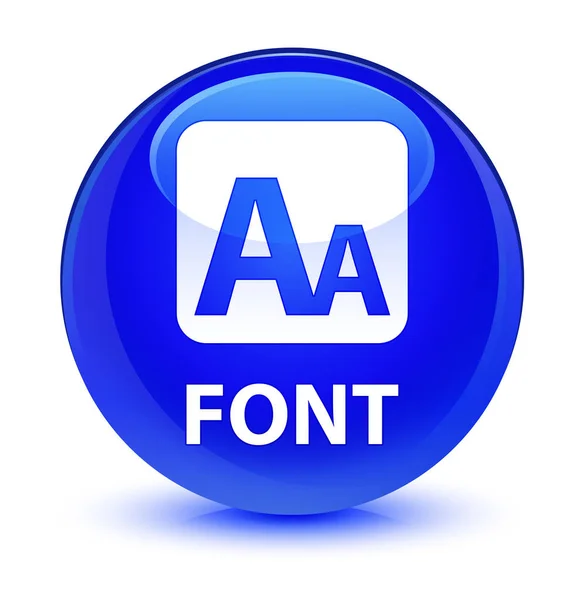 Font glassy blue round button — Stock Photo, Image