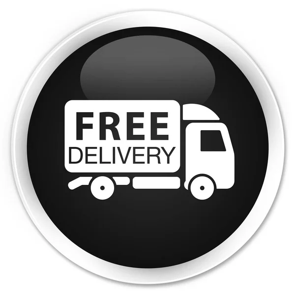 Gratis levering vrachtwagen pictogram premium zwart ronde knop — Stockfoto