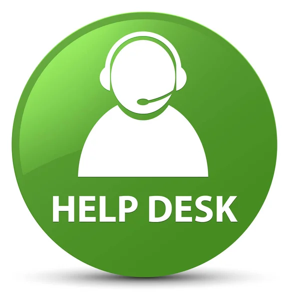 Skrivbord (customer care ikon) mjuka gröna runda knappen hjälp — Stockfoto