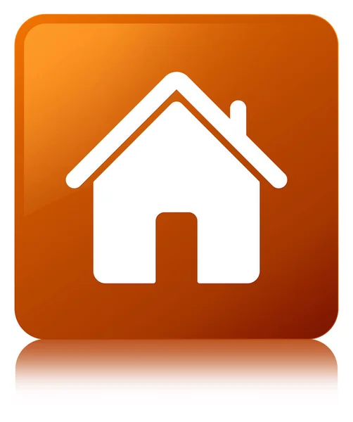 Home icon brown square button — Stock Photo, Image