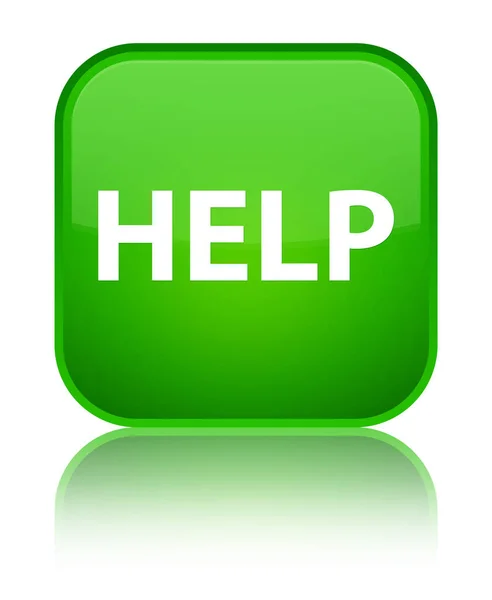 Help special green square button — Stock Photo, Image