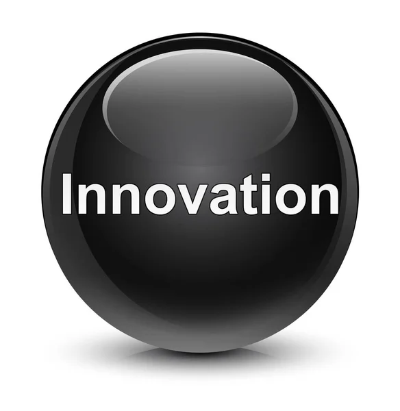 Innovation bouton rond noir vitreux — Photo