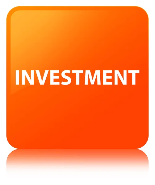 Investeringen oranje vierkante knop — Stockfoto