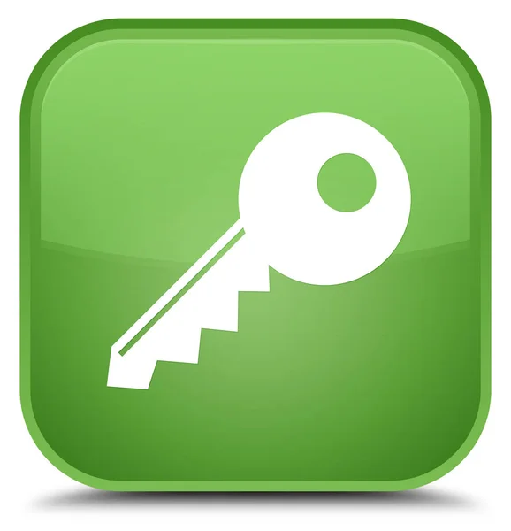 Key icon special soft green square button — Stock Photo, Image