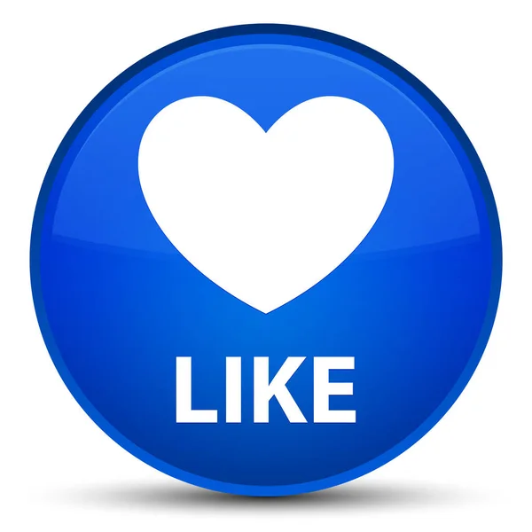 Like (heart icon) special blue round button — Stock Photo, Image