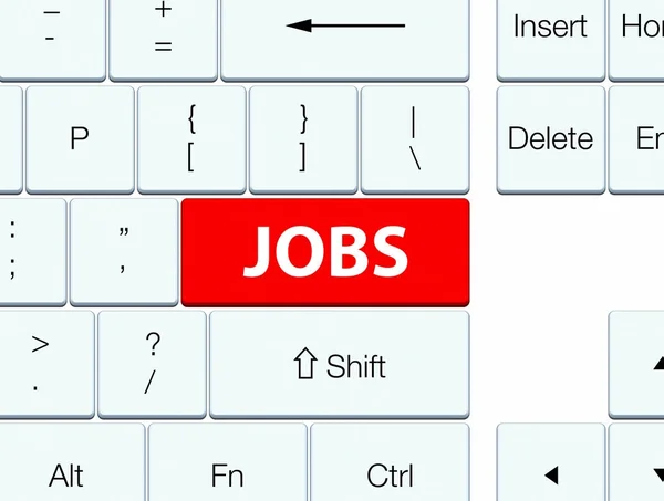 Botão de teclado vermelho Jobs — Fotografia de Stock