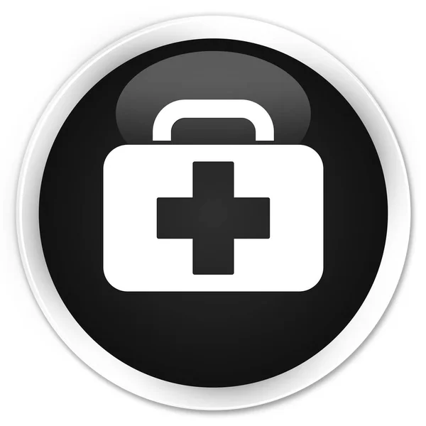 医疗袋图标优质黑圆按钮 — 图库照片