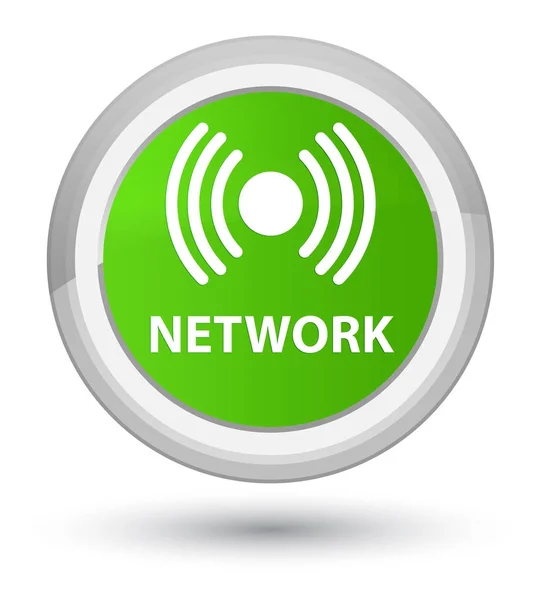 ネットワーク (信号アイコン) プライム ソフト緑丸ボタン — ストック写真