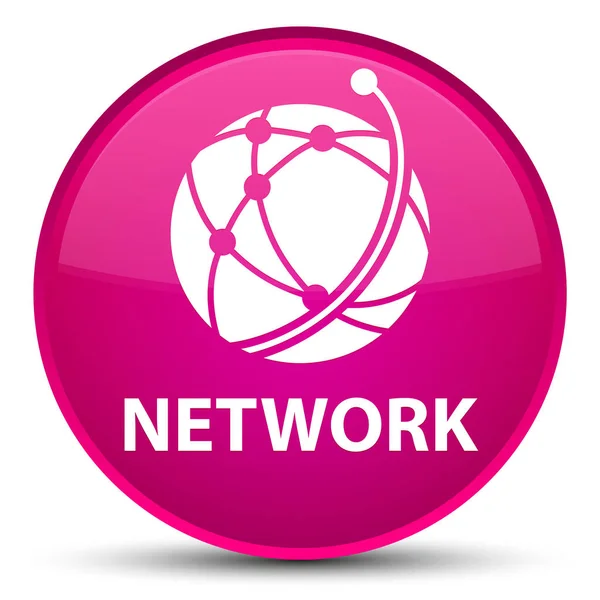 Network (global network icon) special pink round button