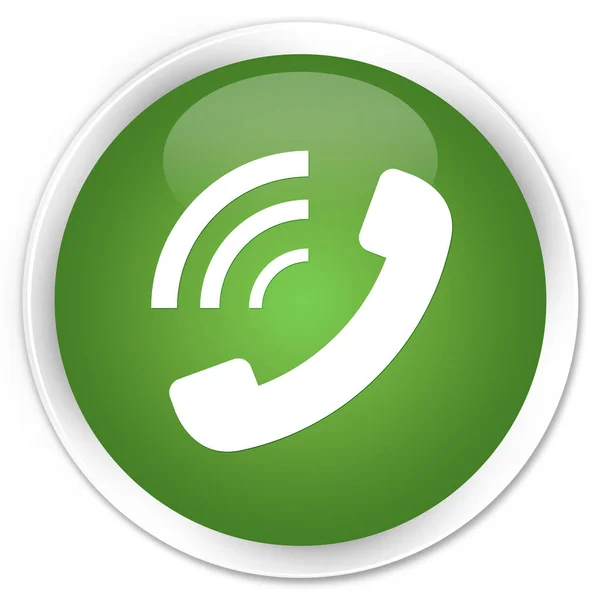 Phone ringing icon premium soft green round button — Stock Photo, Image