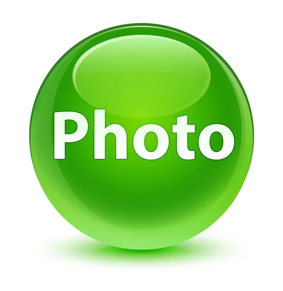 Photo glassy green round button — Stock Photo, Image