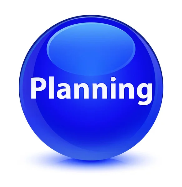 Planejamento botão redondo azul vítreo — Fotografia de Stock