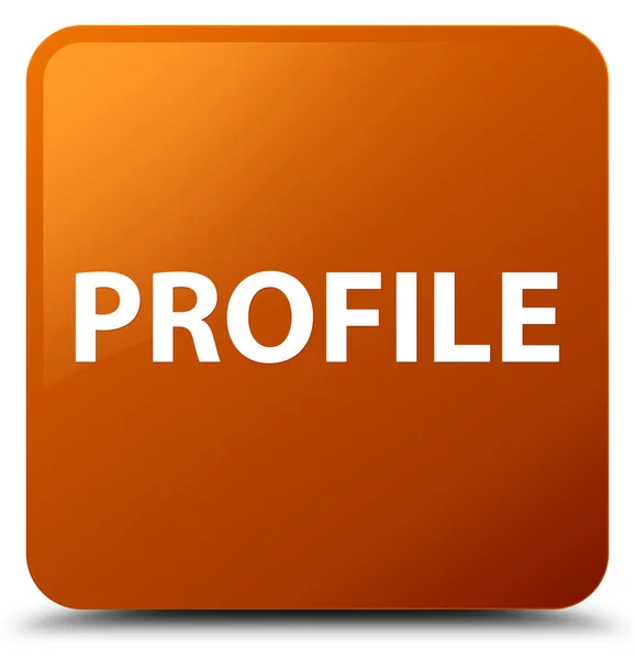 Kwadratowy przycisk Profil brązowy — Zdjęcie stockowe