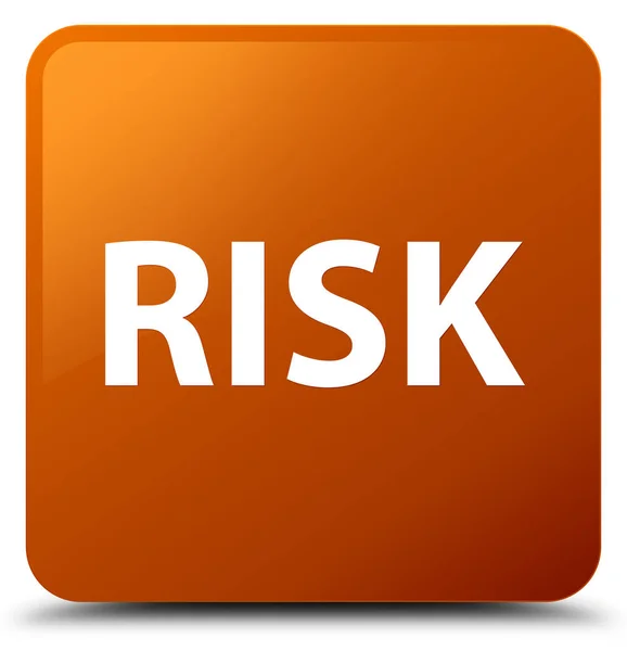 Risico bruin vierkante knop — Stockfoto