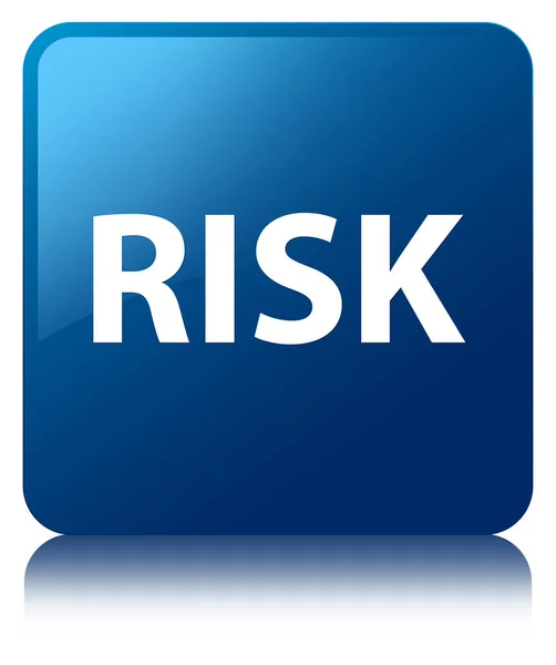 Risk mavi kare düğme — Stok fotoğraf