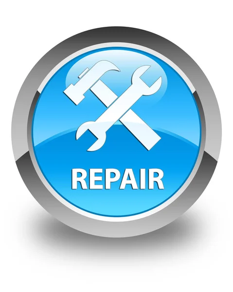 Reparar (icono de herramientas) botón redondo azul cian brillante — Foto de Stock